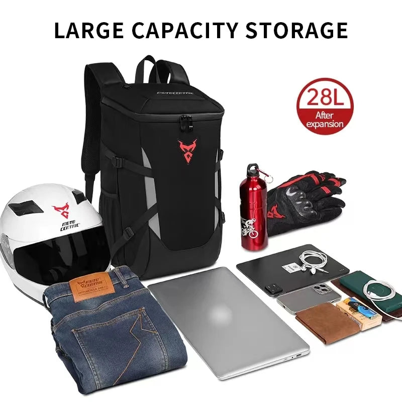 28L Motorcycle Backpack Waterproof Helmet Bag Travel Knapsack Touring luggage