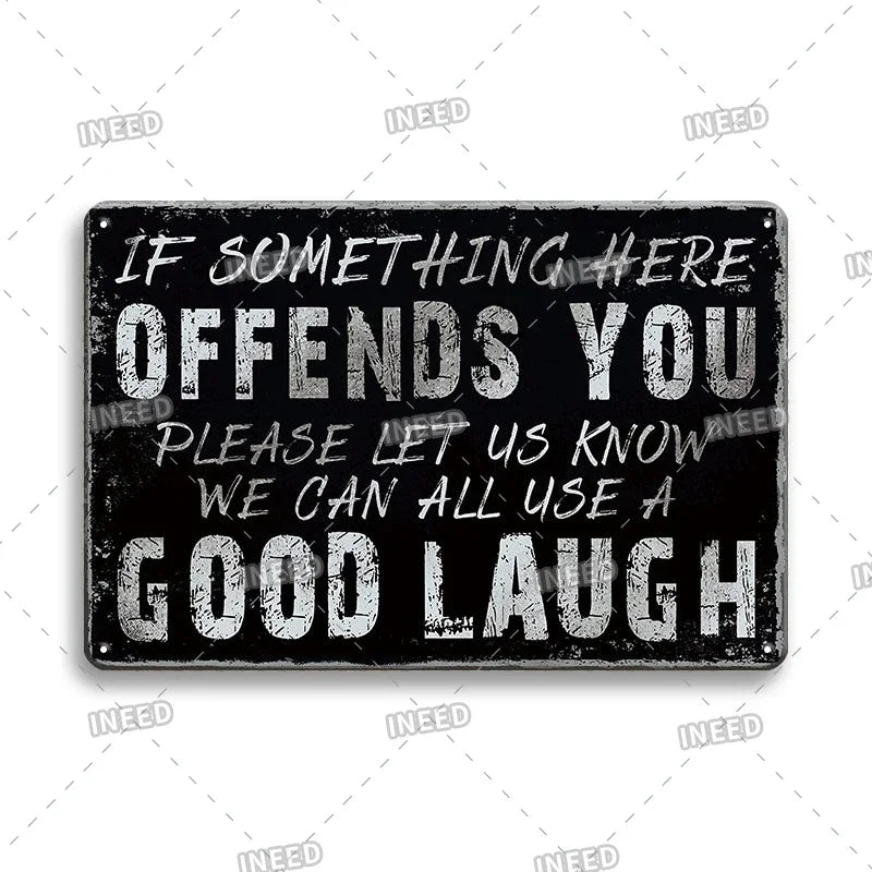 Funny Quote Tin Sign, Garage Wall Plaque, Humorous Metal Sign for Man Cave Decor