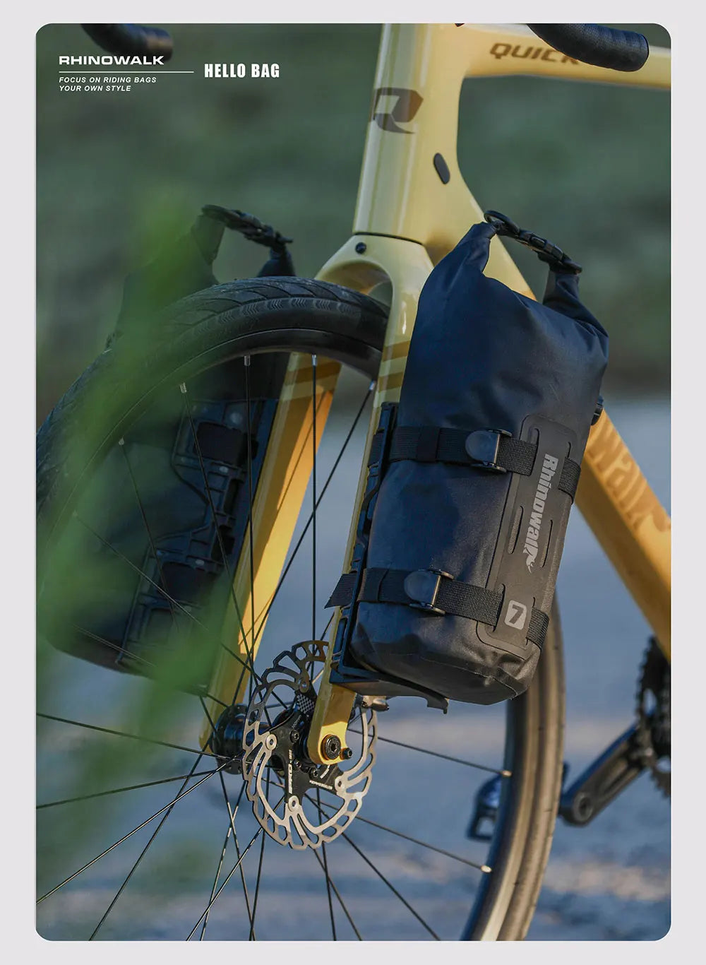 Rhinowalk 4L/7L Waterproof Bike Fork Bag Cage Mount Front Rack MTB RoadTour