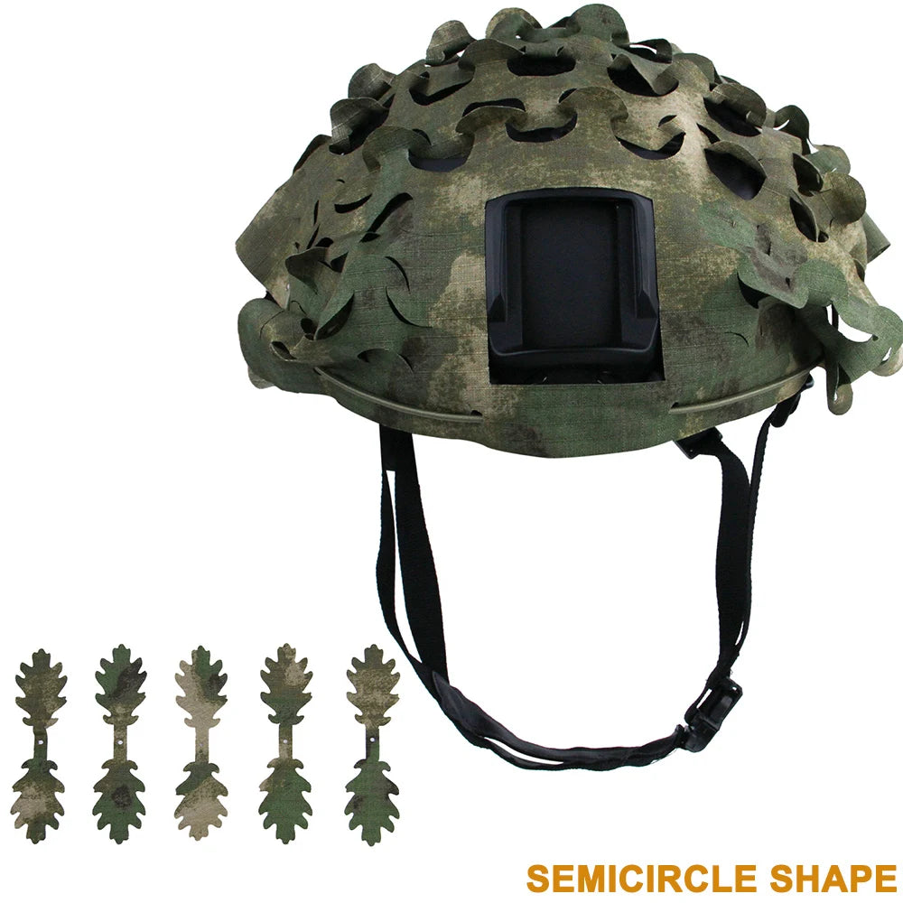 3D Camo Airsoft Helmet Cover – Laser Cut Leaf Shape or Mesh, Paintball Tactical