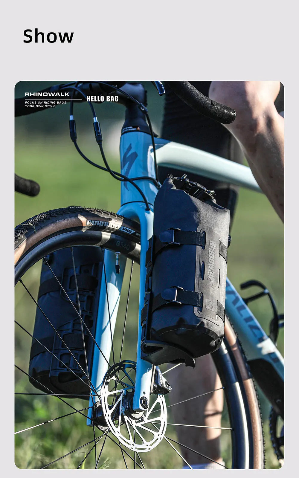 Rhinowalk 4L/7L Waterproof Bike Fork Bag Cage Mount Front Rack MTB RoadTour