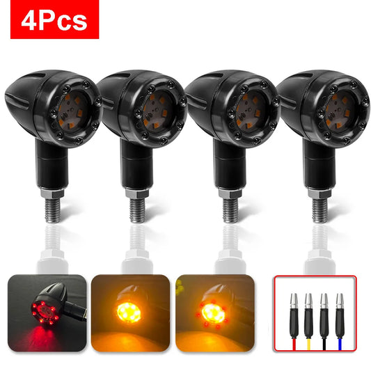 2/4PCS 12V LED Mini Bullet Indicator Brake DRL Lights for Honda Suzuki universal