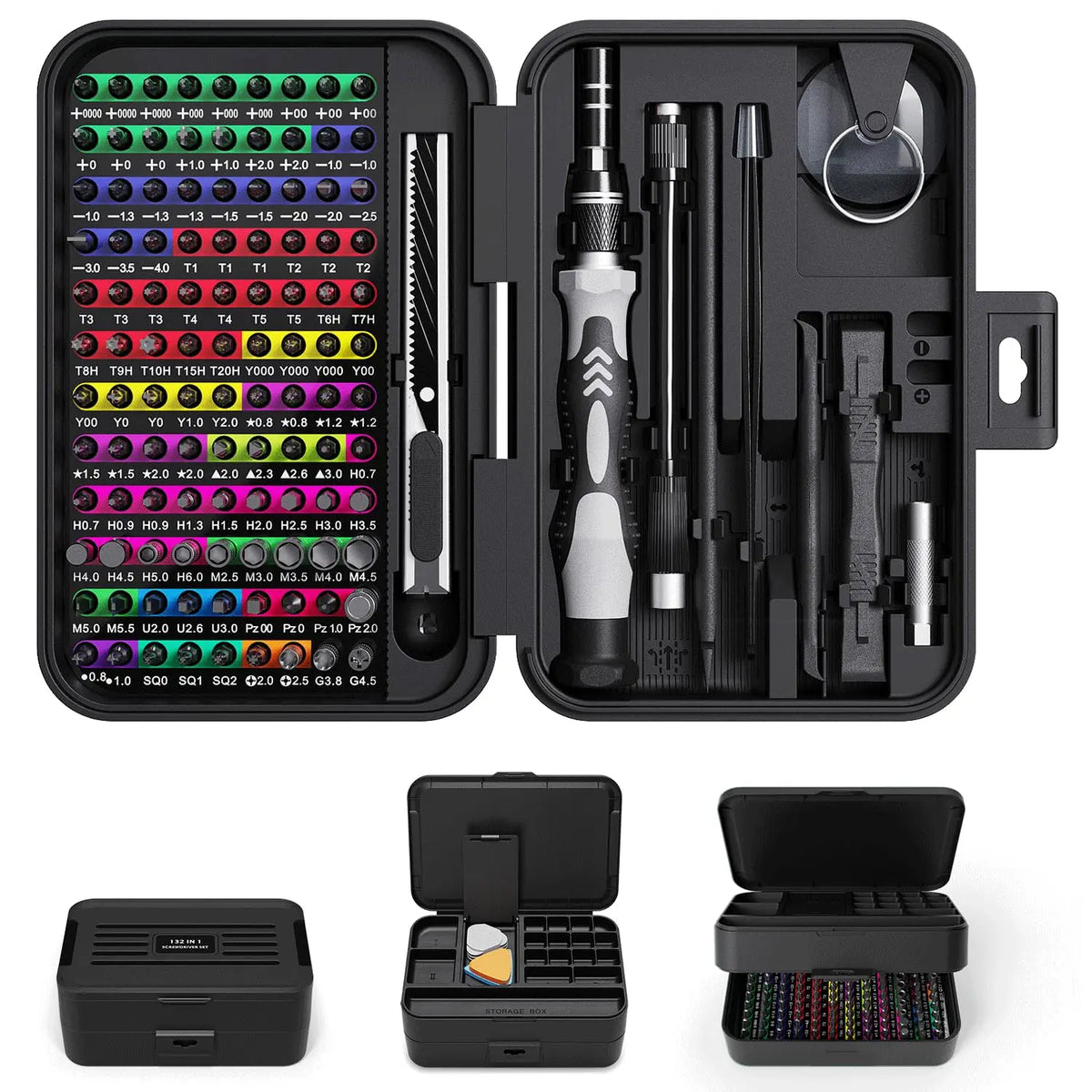 132-in-1 Magnetic Precision Screwdriver Set w/ Storage Box – Repair Tool Kit