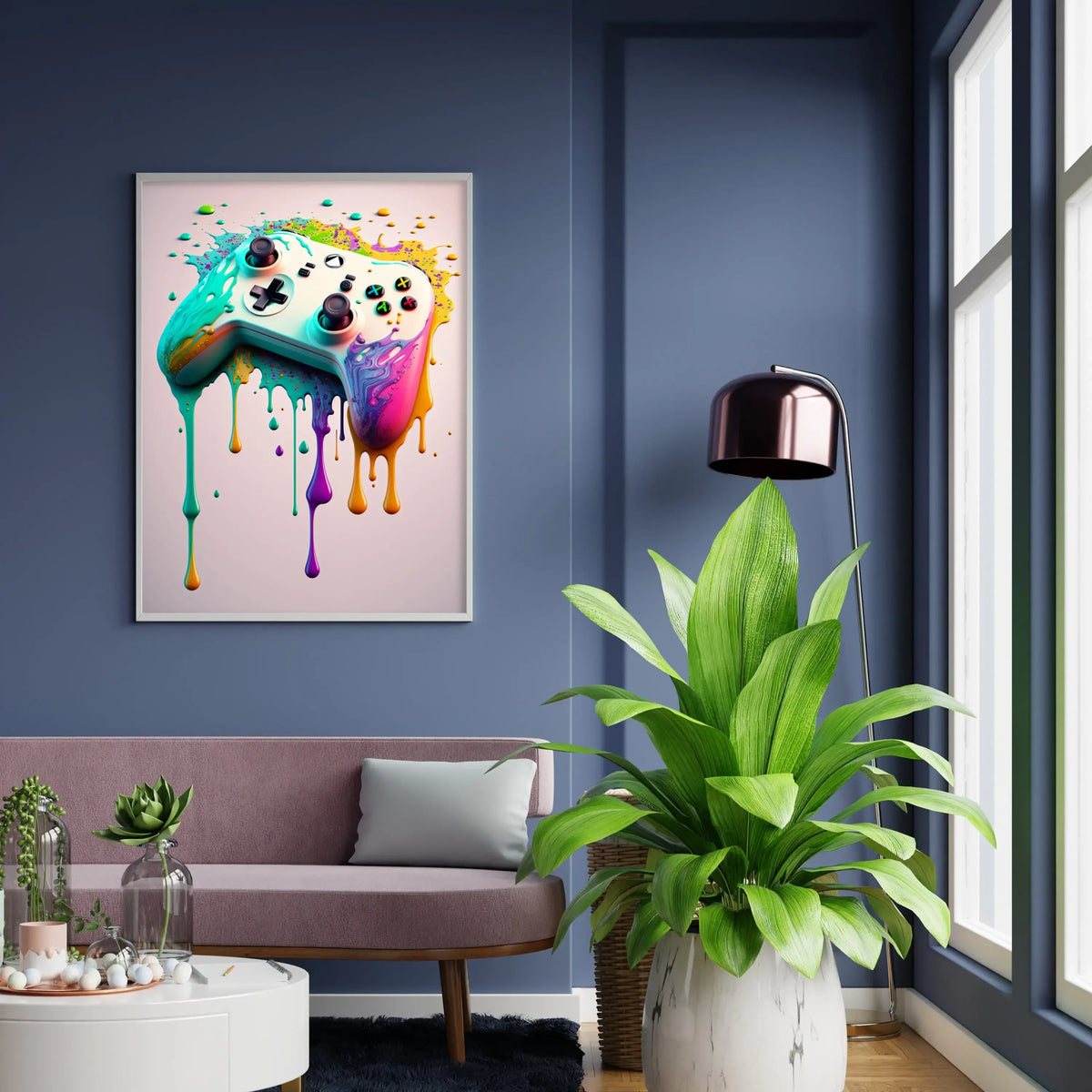 Colorful Vibrant Gamer Canvas Wall Art Nordic Aesthetic Unframed Poster Mancave
