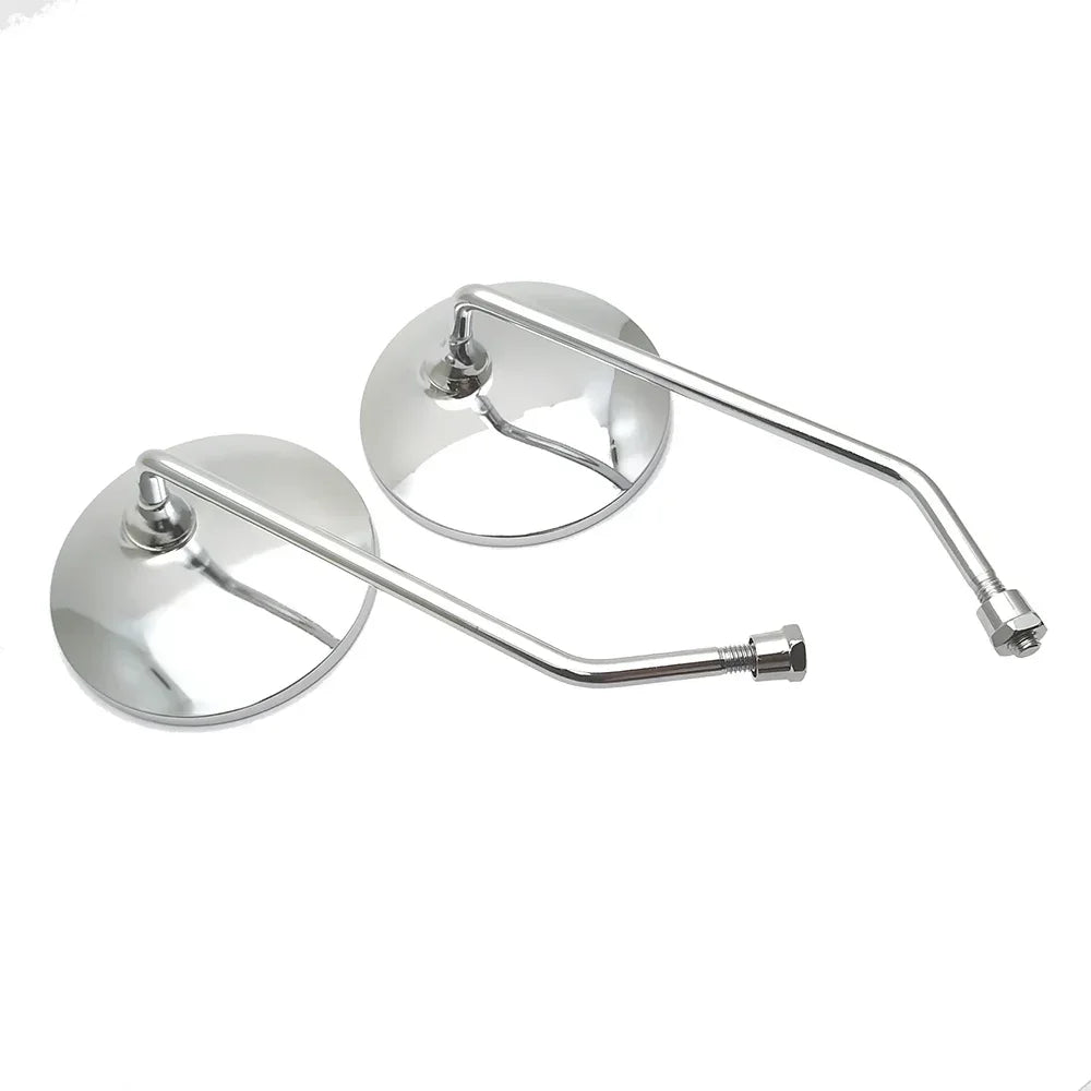Chrome Motorcycle Scooter Mirrors Universal 8mm or 22mm 25mm Handlebar mounts