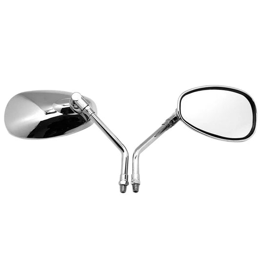Universal 10mm Chrome Modified Silver Rearview Mirrors for Motorcycle