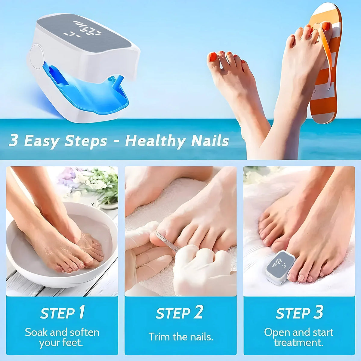 Nail Fungus Treatment | Rechargeable Anti-Fungal Tool for Toenail & Fingernail