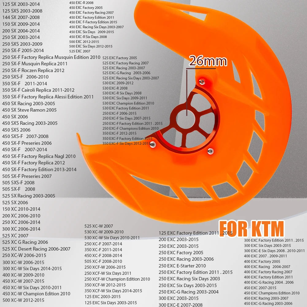 22mm 26mm KTM Disc Guard Cover EXC EXC-F 125 150 250 300 350 450 500 2016-2023