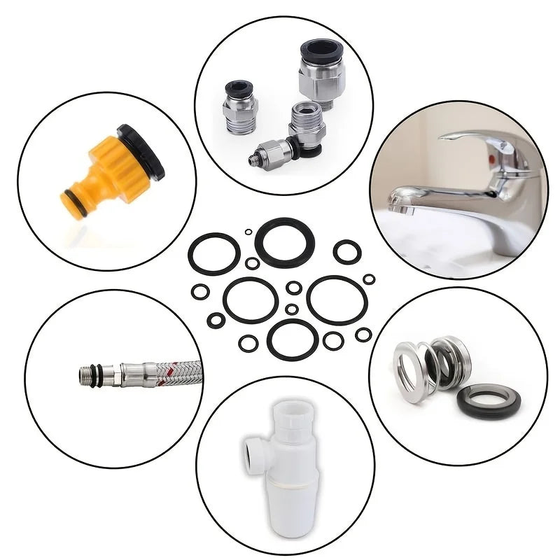 Rubber O Ring Set - 200pcs / 225pcs High-Pressure Sealing Gasket Repair Kit