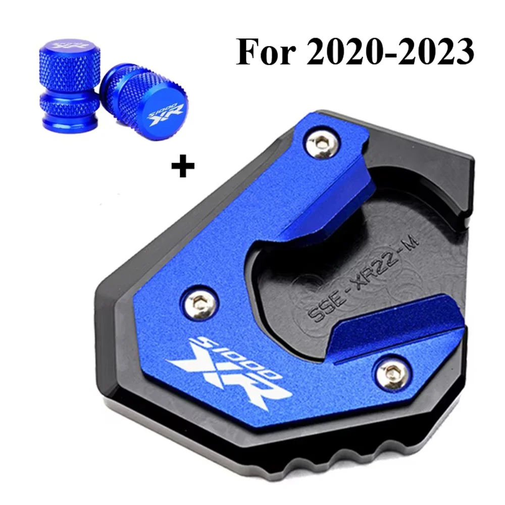 Kickstand Extension Pad Foot For BMW S1000XR 2017-2026  Valve Caps CNC Aluminum