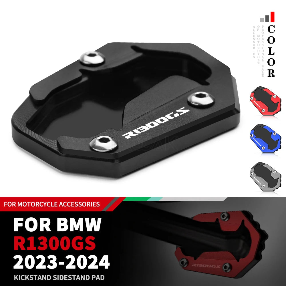 BMW R1300GS CNC Kickstand Side Stand Extension Enlarger Plate Pad 2023–2024