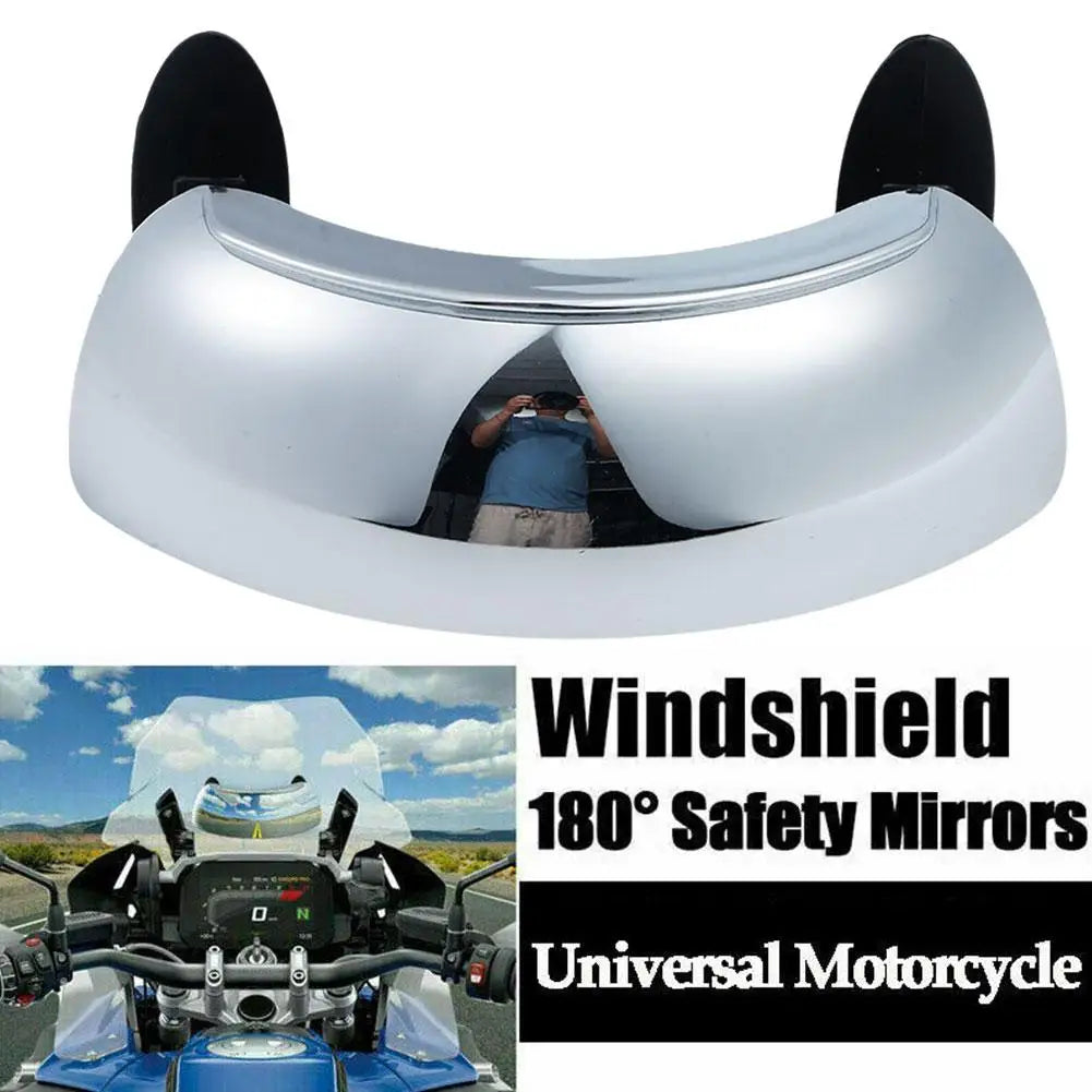 Motorcycle 180° Blind Spot Mirror Wide Angle Rearview Windscreen Touring Safety