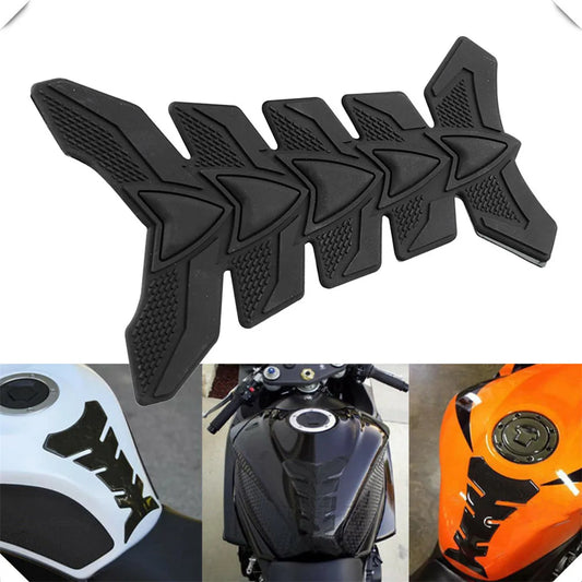 3D Motorcycle Gas Fuel Tank Pad Sticker Decal Black Rubber Protector Universal