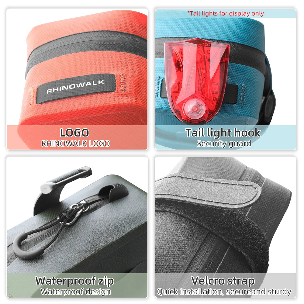Ultralight Waterproof Bike Saddle Bag 0.4L Compact Rear Seatpost Bike Tail Pouch