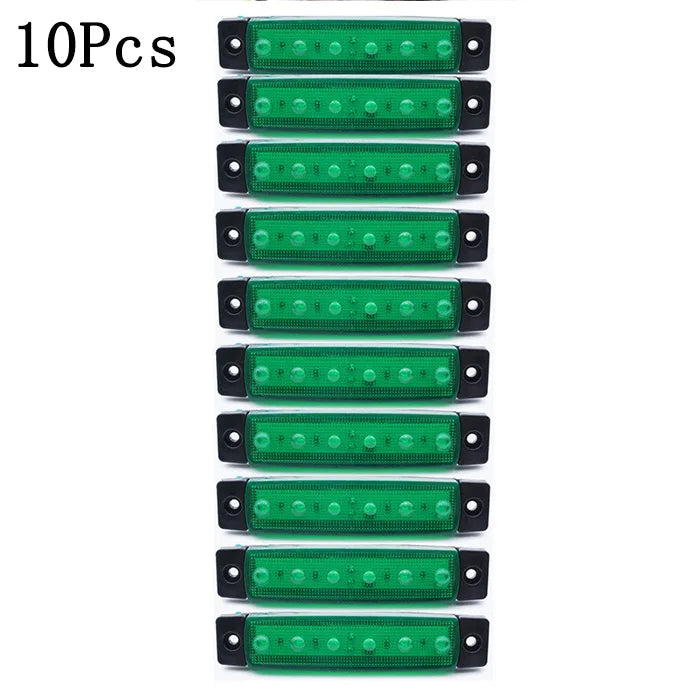 10PCS LED Side Marker Lights 6 SMD 12V/24V Car Truck Trailer Turn Signal Lamp