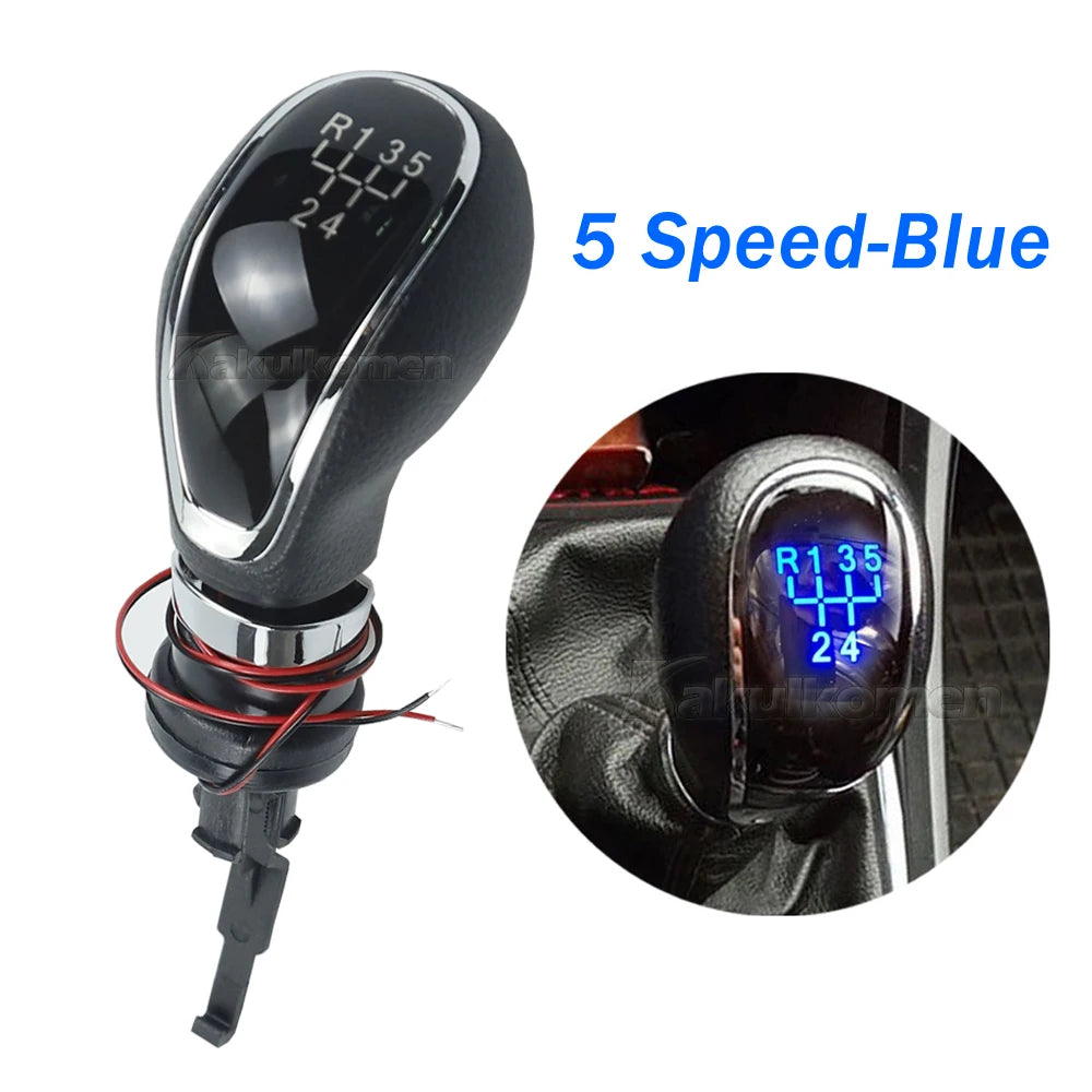 BLUE LED Car Gear Shift Knob 5/6-Speed Manual - Vauxhall Astra Excelle Insignia