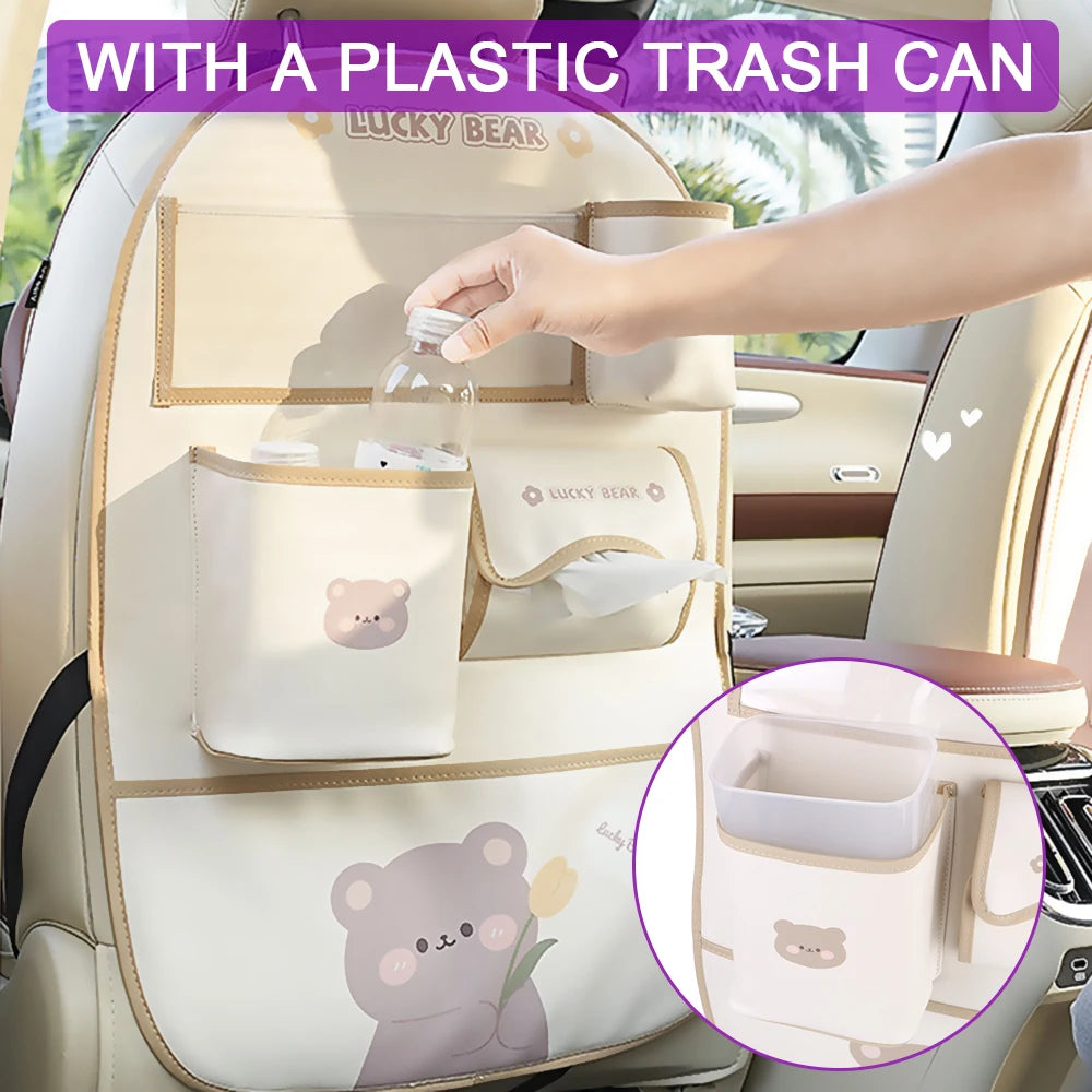 Cartoon Style Car Backseat Organizer for Kids with Tablet Holder & 5 Pockets