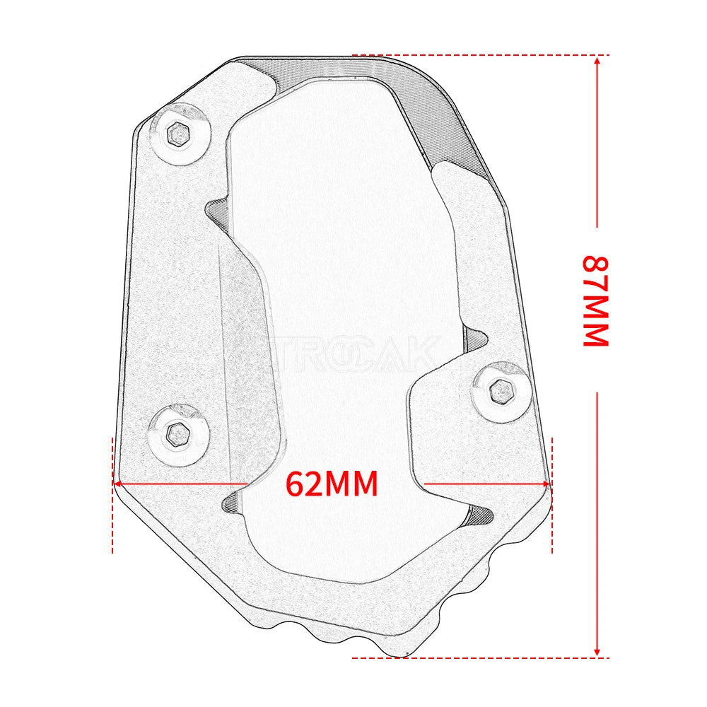 BMW R1300GS CNC Kickstand Side Stand Extension Enlarger Plate Pad 2023–2024
