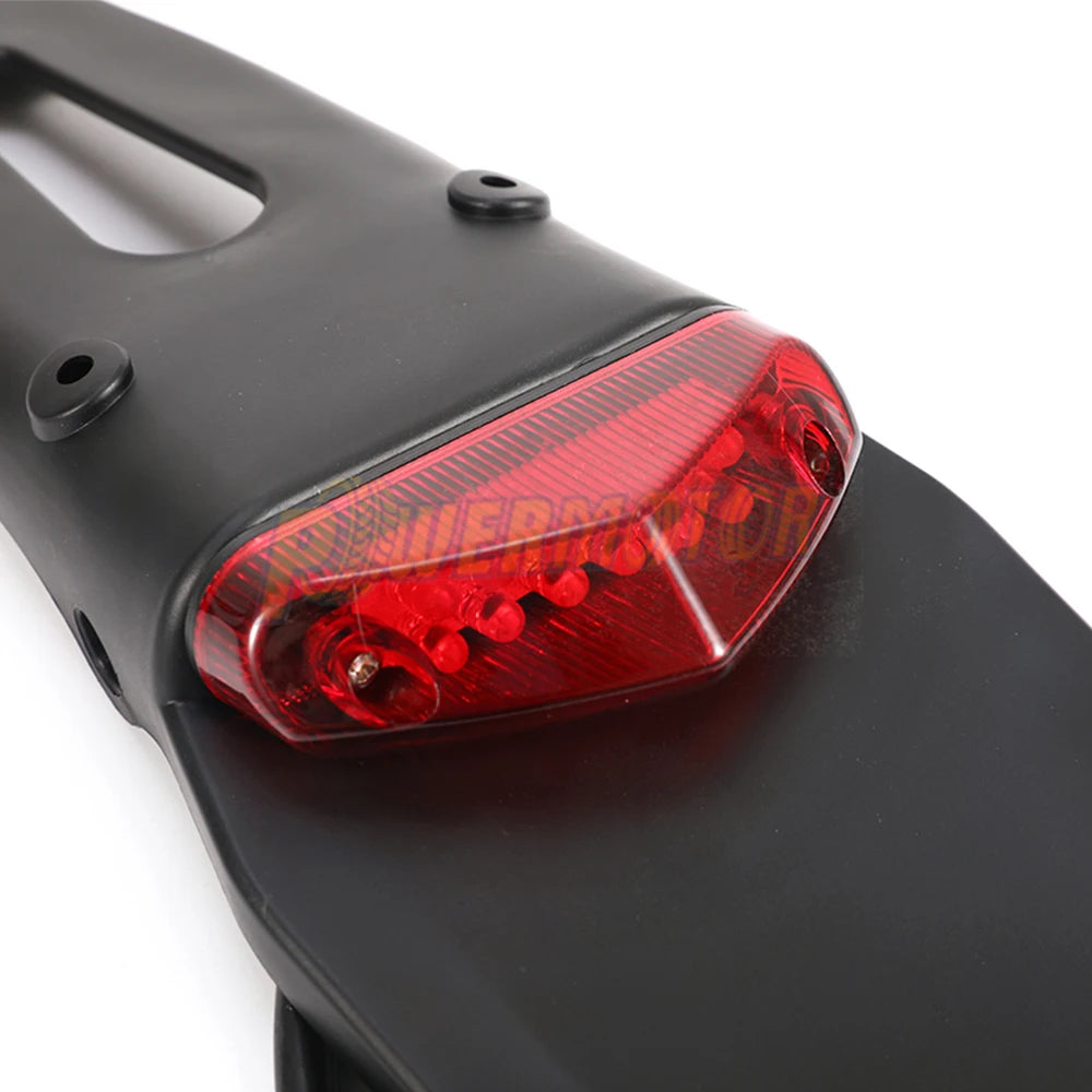 Motorcycle Rear Fender Tail Light 12V LED Brake Stop License Plate Lamp for Dirt Bike Supermoto
