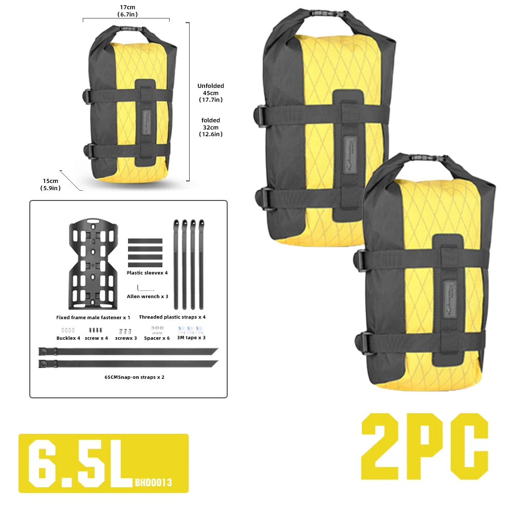 Rhinowalk 6.5L Bike Fork Bag Waterproof Roll Top Front Rack Pack MTB Cycling