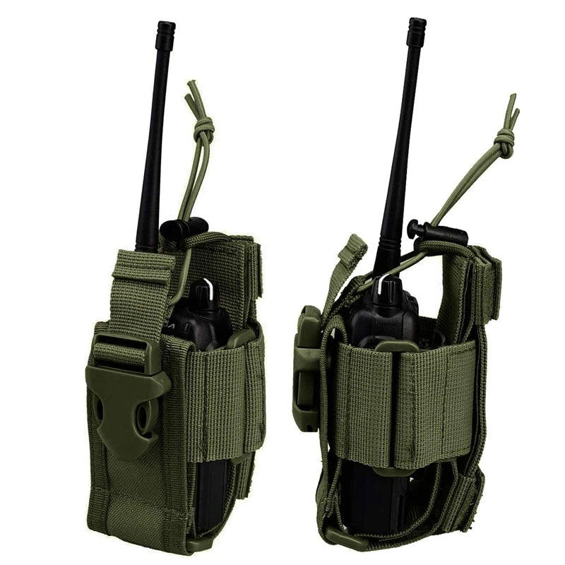 Tactical Walkie Talkie Radio Holder Molle Pouch Nylon Belt PackAirsoft Hiking
