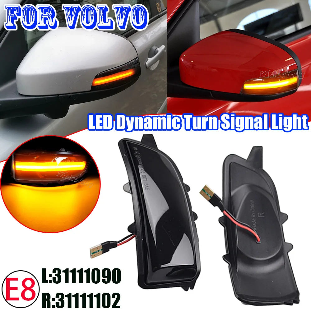 Pair of LED Turn Signal Indicator Lights for Volvo S40 S60 S80 C30 C70 V50 V70