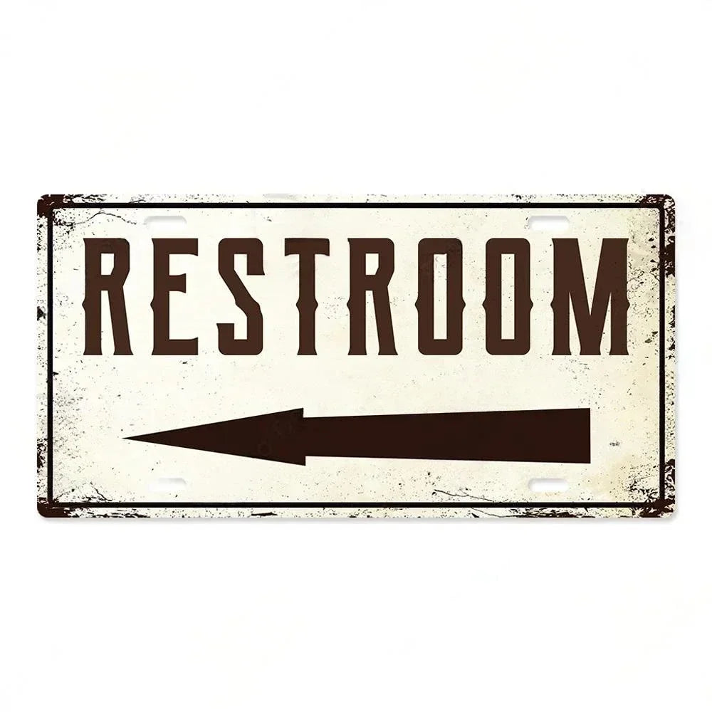 Vintage style Restroom Metal Sign Plaque Plate for Bar, Club, Toilet, Bathroom