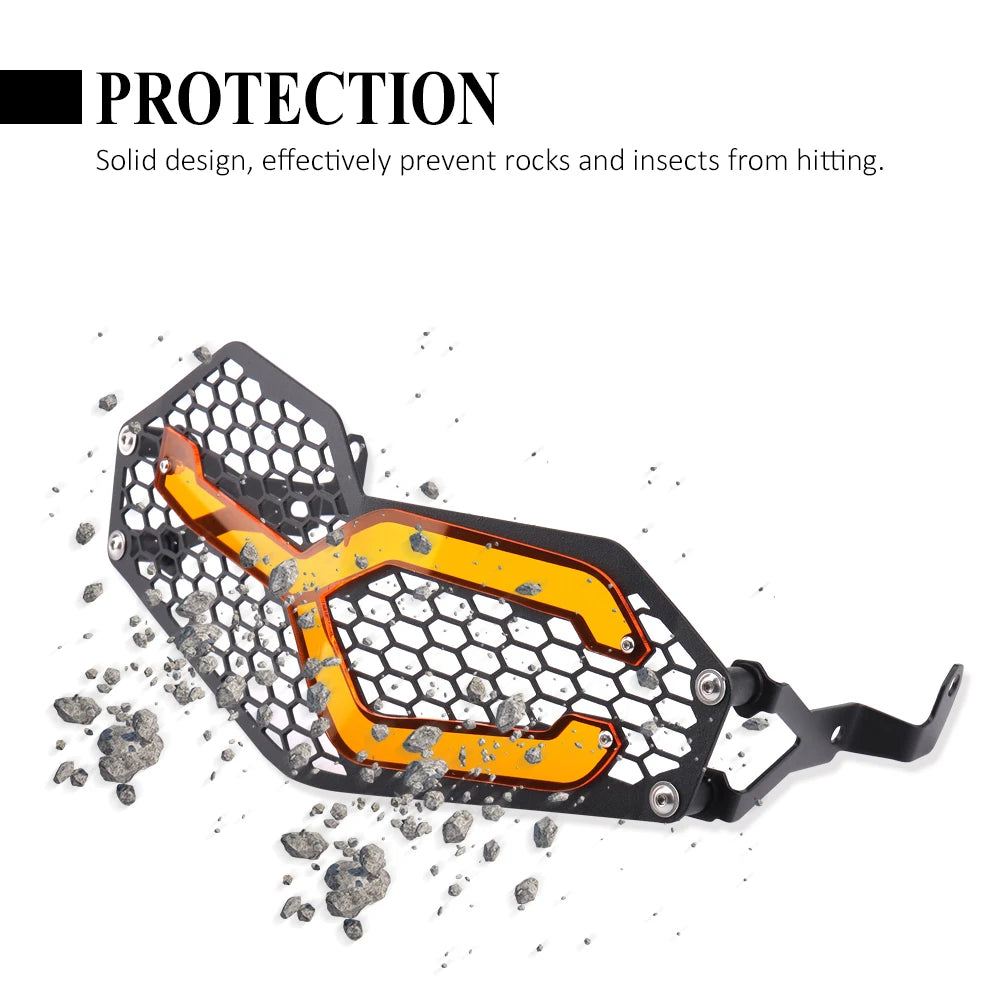 Headlight Protector Guard BMW F850GS/F750GS Adventure 2018-24, Aluminium+Acrylic