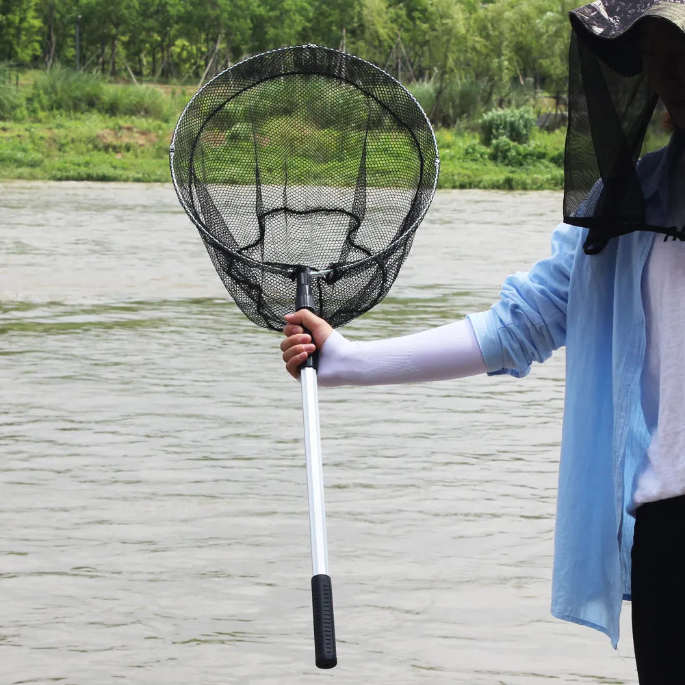 Portable Retractable Fishing Net 75/95/115cm for Bass, Carp, Trout, Multifilament