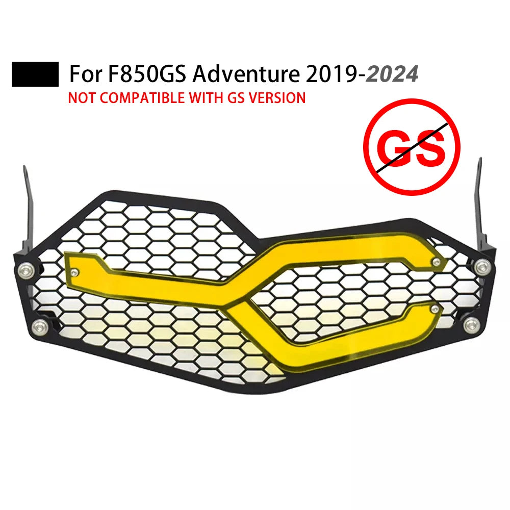 Headlight Protector Guard BMW F850GS/F750GS Adventure 2018-24, Aluminium+Acrylic