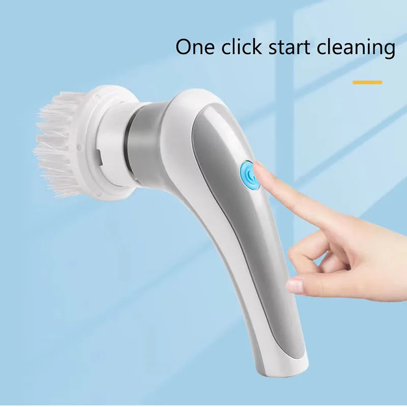 3-in-1 Electric Cleaning Brush - Rotating Sponge & Wire Brush, USB Rechargeable