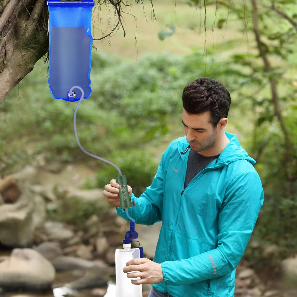 Outdoor Water Filter Straw & Gravity Bag – Portable Purifier, Camping & Survival