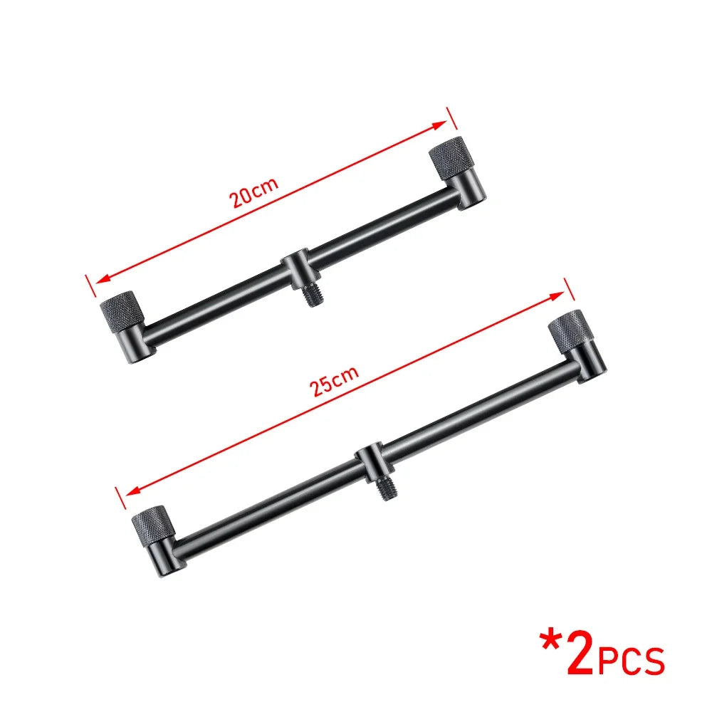 2x Carp Fishing Buzz Bars 20/25/30cm Black for 2 Rods Bank Stick Tackle
