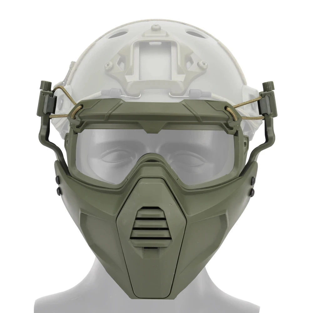 Airsoft Paintball Mask & Goggles Set Half Face Tactical Halloween Eye Protection