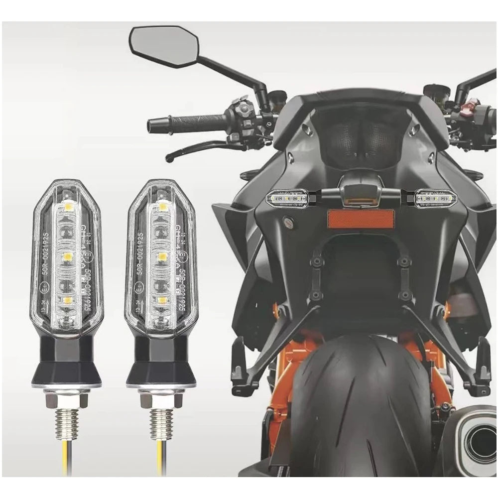 2/4PCS 12V LED Mini Bullet Turn Signal Brake DRL Lights for Honda Suzuki