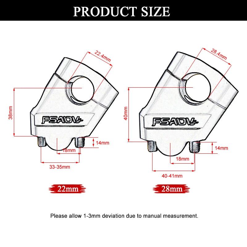 22mm/28mm Motorcycle Handlebar Riser Clamp Mount Motocross BMW universal Honda