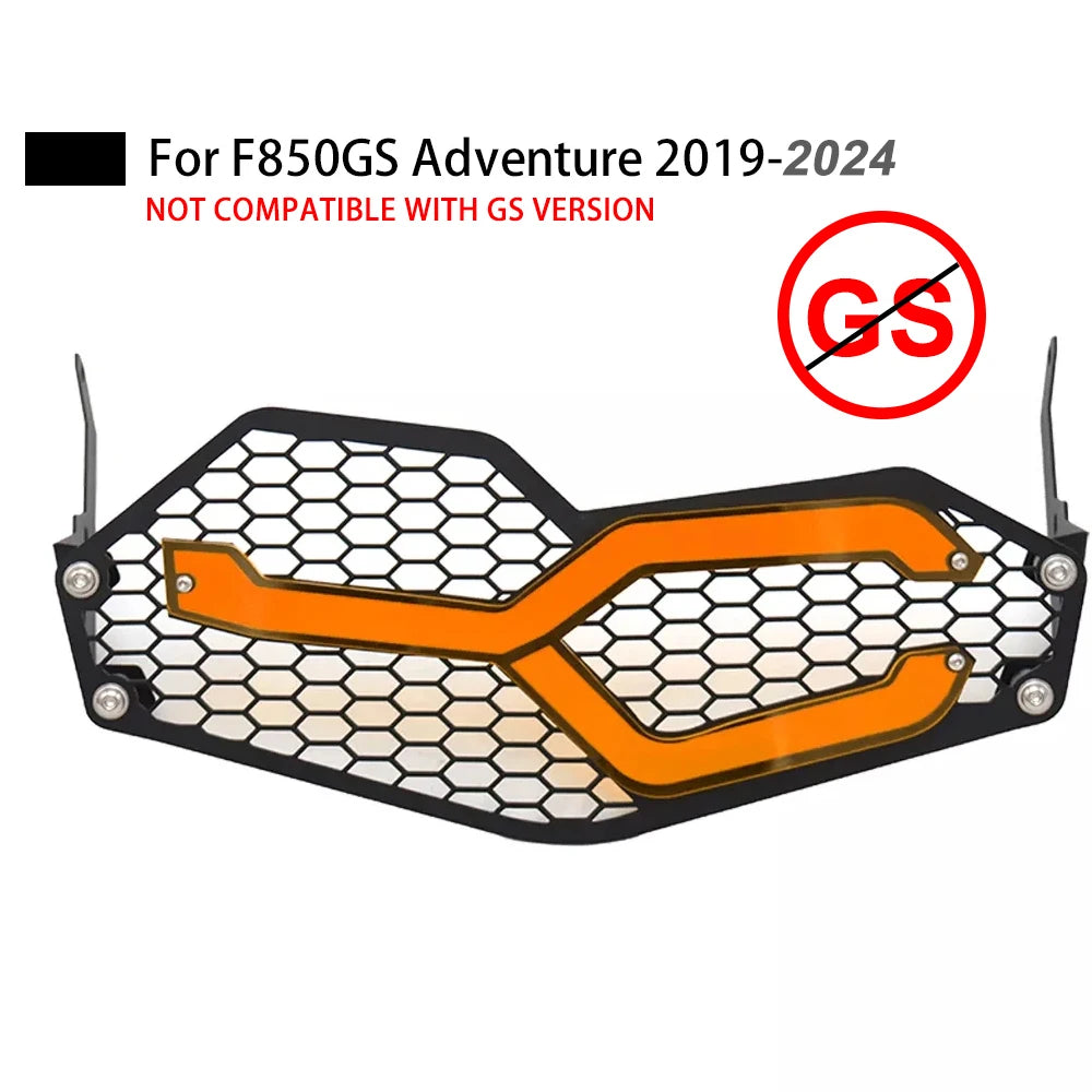 Headlight Protector Guard BMW F850GS/F750GS Adventure 2018-24, Aluminium+Acrylic