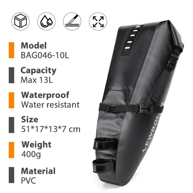 NEWBOLER 10L Waterproof Bike Saddle Bag Rear Seat Tail Pack MTB Road Cycling