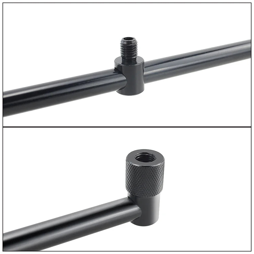2x Carp Fishing Buzz Bars 20/25/30cm Black for 2 Rods Bank Stick Tackle