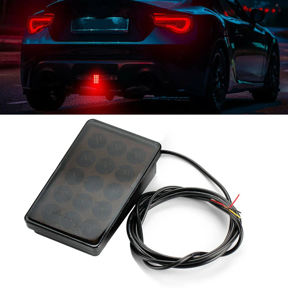 LED 3rd Brake Light F1 Style 15 LED Strobe Flashing Rear Tail Stop Light