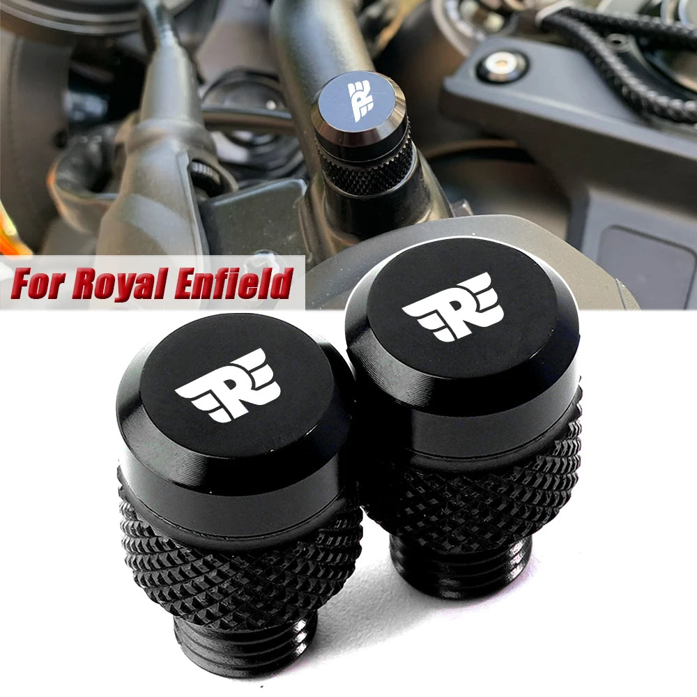 Royal Enfield Mirror Hole Plug CNC Bolt Cap Himalayan Interceptor Pair