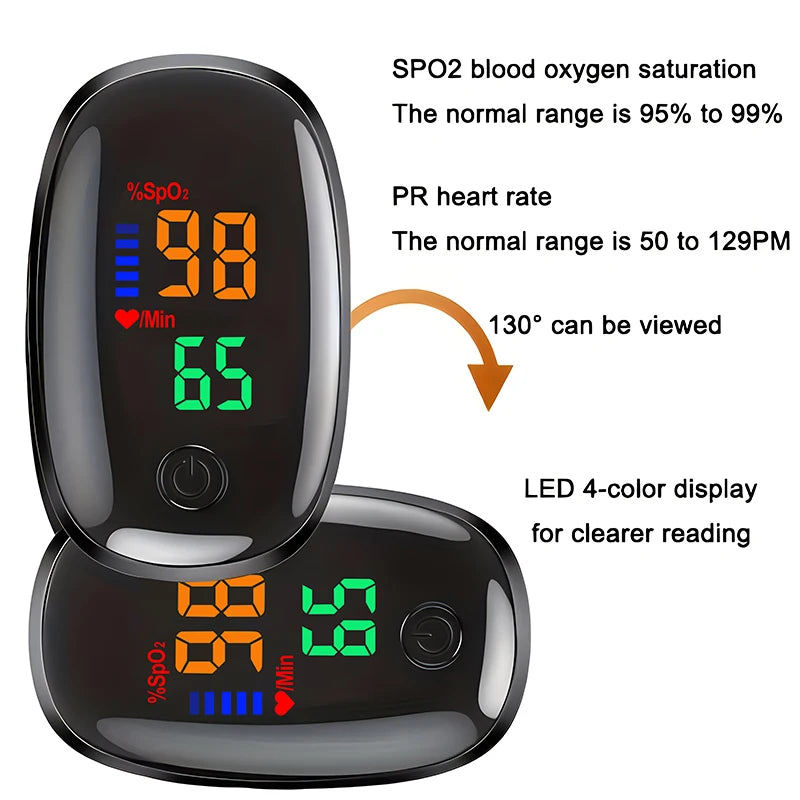 Finger Clip Pulse Oximeter | OLED Screen Blood Oxygen & Heart Rate Monitor