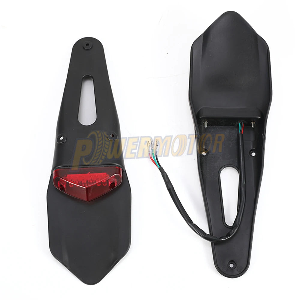 Motorcycle Rear Fender Tail Light 12V LED Brake Stop License Plate Lamp for Dirt Bike Supermoto