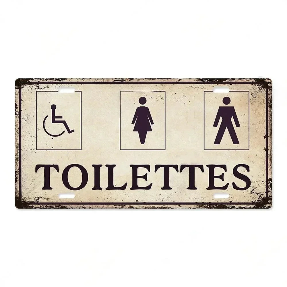 Vintage style Restroom Metal Sign Plaque Plate for Bar, Club, Toilet, Bathroom