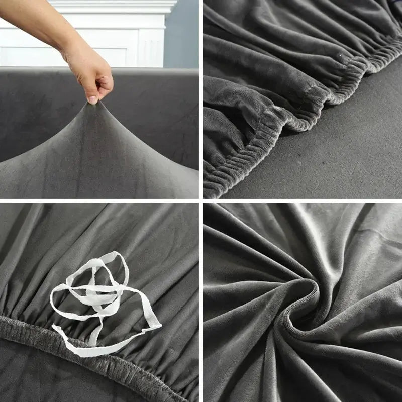 Velvet Shell Chair Cover - Stretch Armless Dining, Home, Wedding, Banquet, Hotel