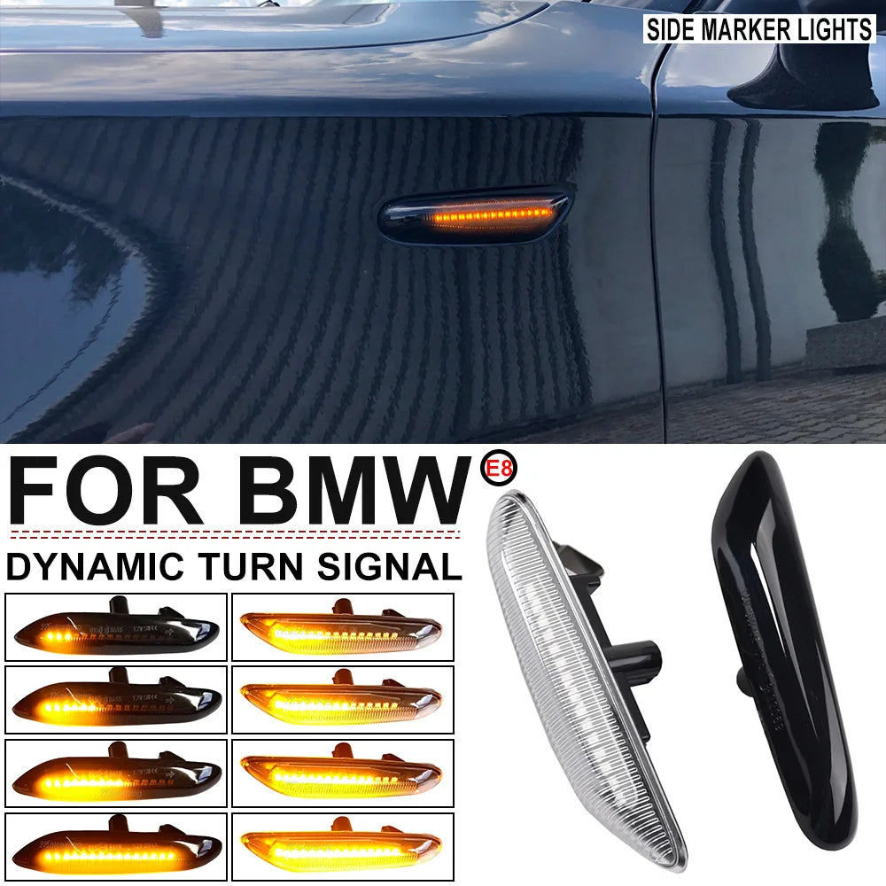 Sequential LED Turn Signal Side Marker Lights for BMW X3 X1 E46 E90 E92 E87 E88