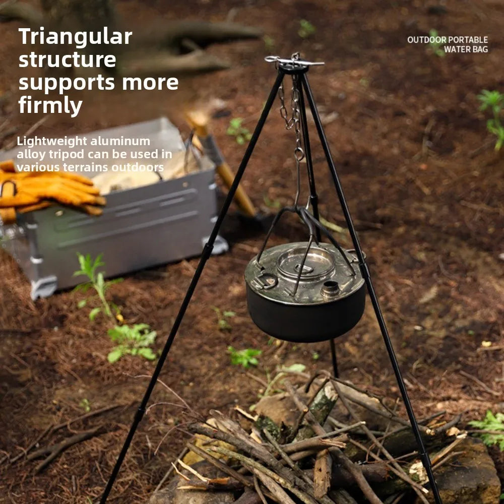 Camping Campfire Tripod Hanging Pot Cooking Aluminum Alloy