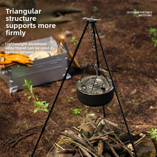 Camping Campfire Tripod Hanging Pot Cooking Aluminum Alloy