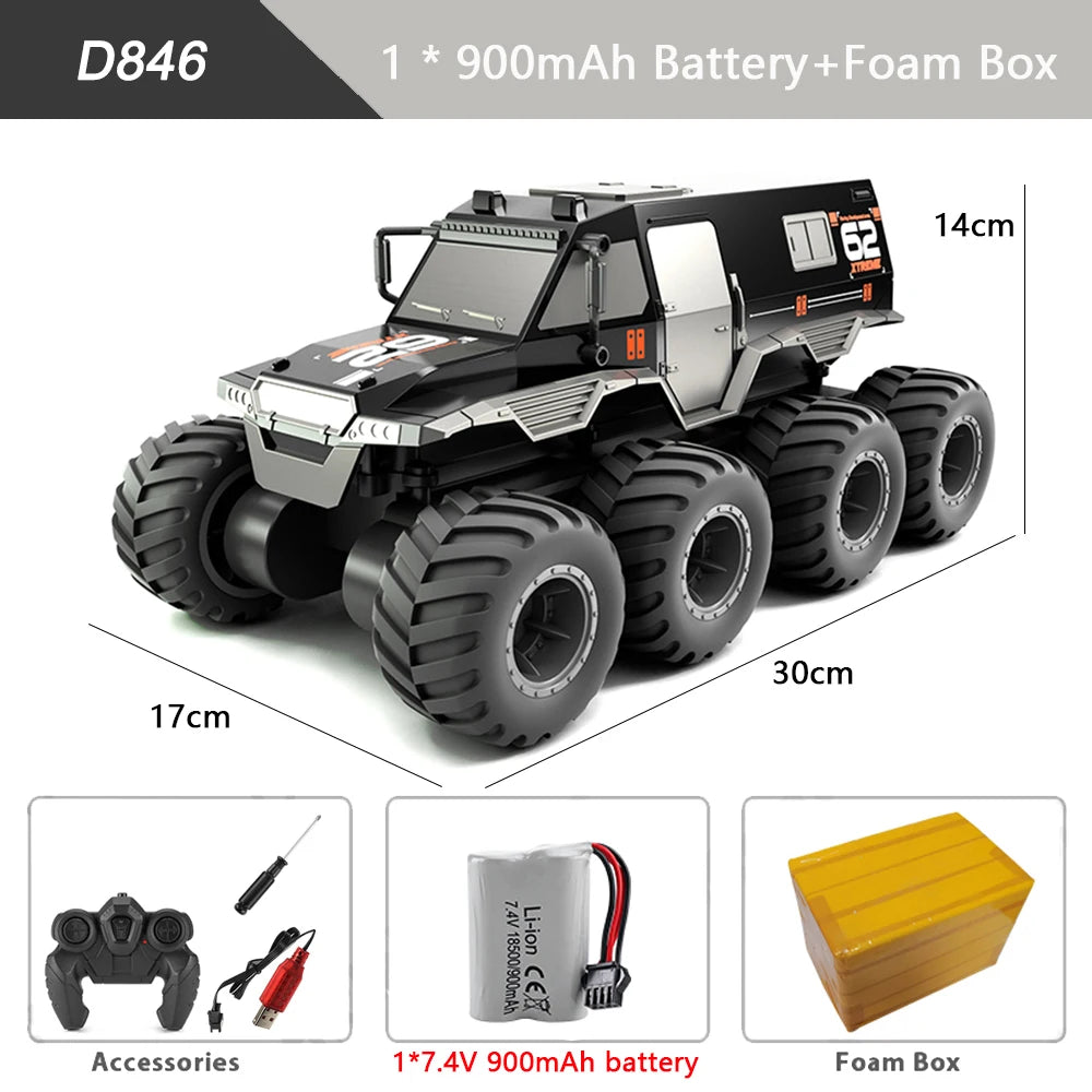 8X8 RC Car 8WD Amphibious Off-Road Stunt Truck 2.4G Waterproof Racing Crawler