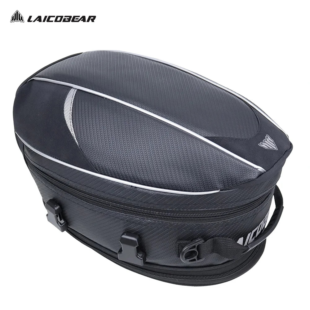 Motorcycle Tail Bag Waterproof Rear Seat Luggage Travel Saddle Pack Touring